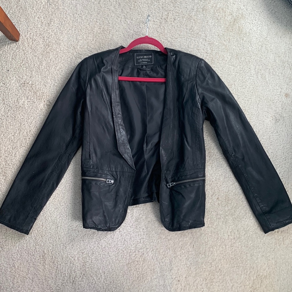 Lucky Brand Soft Black Leather Jacket